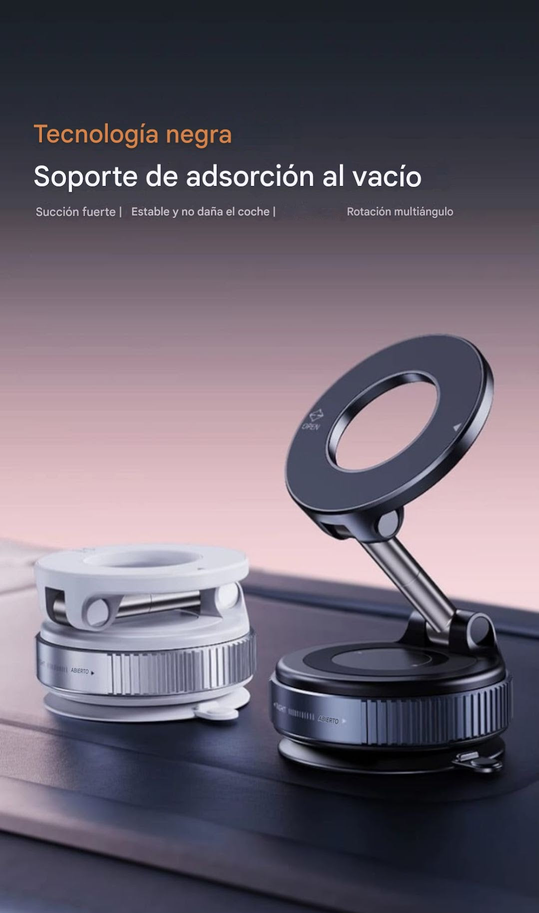 Nuevo Soporte Universal de Silicona con Ventosa para Teléfono de Coche con Rotación de 360° para Parabrisas y Tablero
