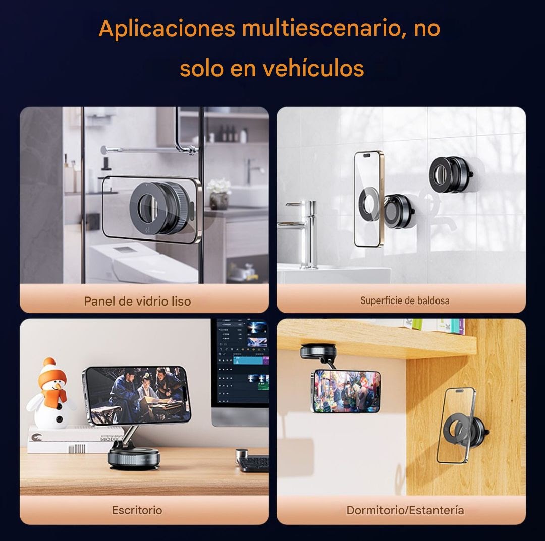 Nuevo Soporte Universal de Silicona con Ventosa para Teléfono de Coche con Rotación de 360° para Parabrisas y Tablero