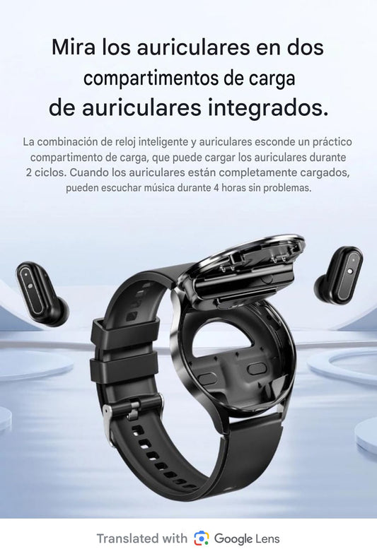 Reloj inteligente con auriculares TWS X10 de gama alta de 1,39 pulgadas IP67 250 + 30mAh 2 en 1 NFC BT Call Round Smart Watch con auriculares incorporados
