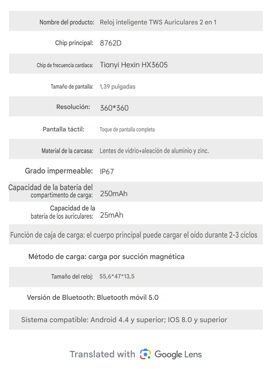Reloj inteligente con auriculares TWS X10 de gama alta de 1,39 pulgadas IP67 250 + 30mAh 2 en 1 NFC BT Call Round Smart Watch con auriculares incorporados
