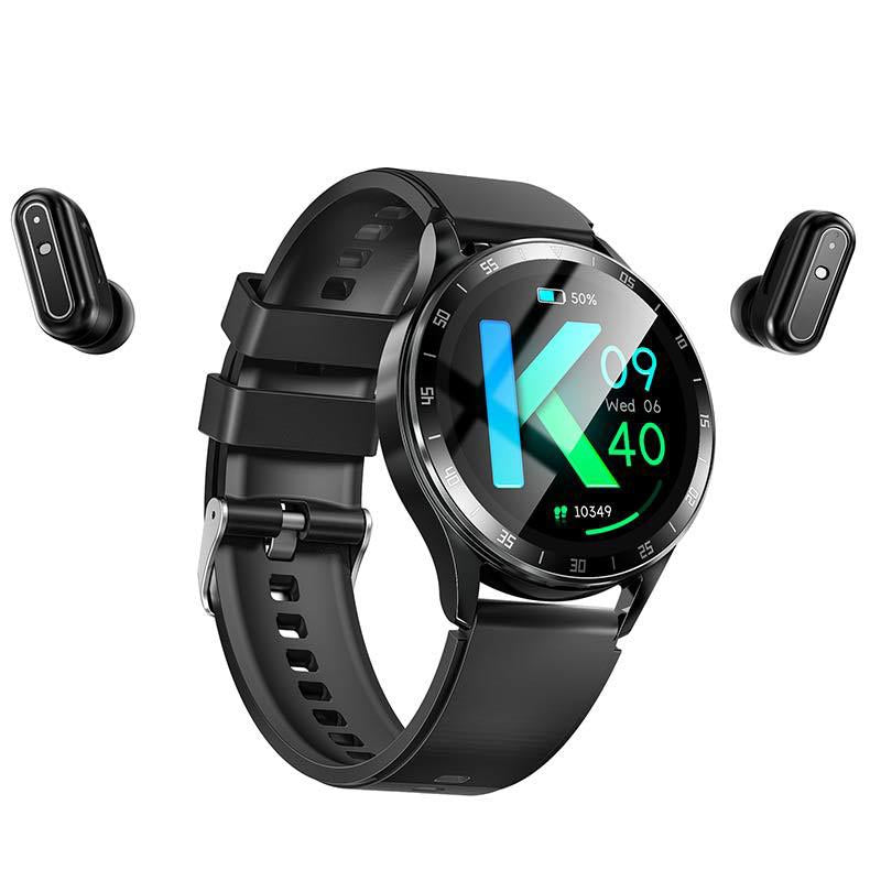 Reloj inteligente con auriculares TWS X10 de gama alta de 1,39 pulgadas IP67 250 + 30mAh 2 en 1 NFC BT Call Round Smart Watch con auriculares incorporados