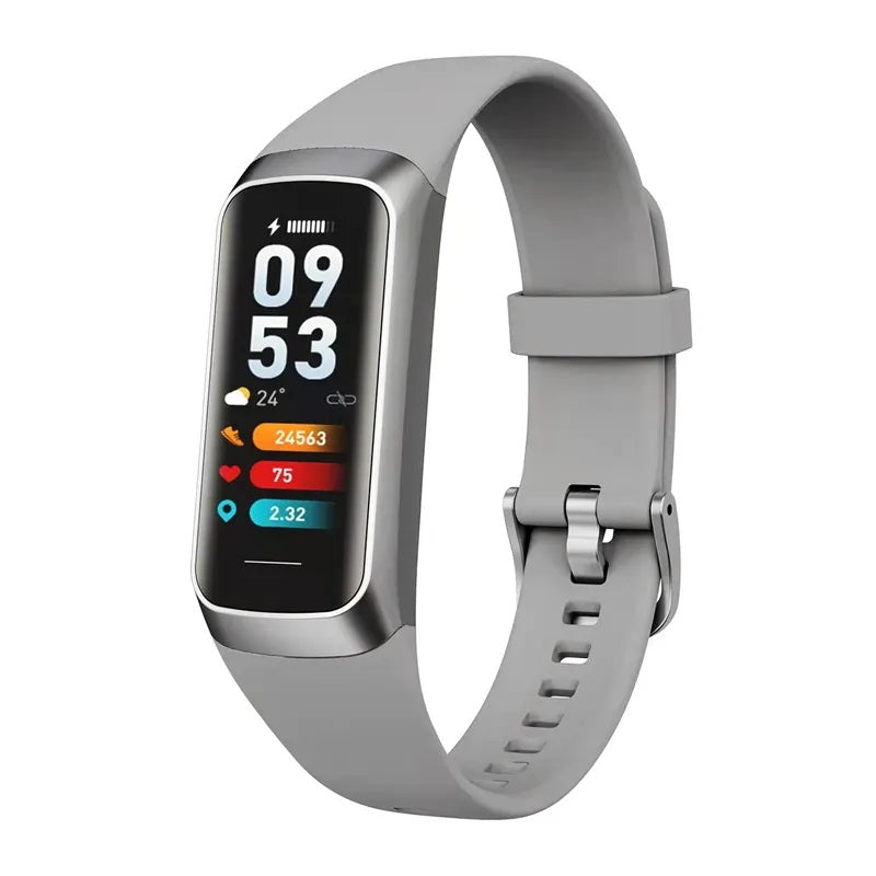 Reloj Inteligente C60 con Pantalla AMOLED de 1.1", Monitor de Ritmo Cardíaco, Presión Arterial y Oxígeno, Pulsera Deportiva Impermeable con Medición de Temperatura Corporal